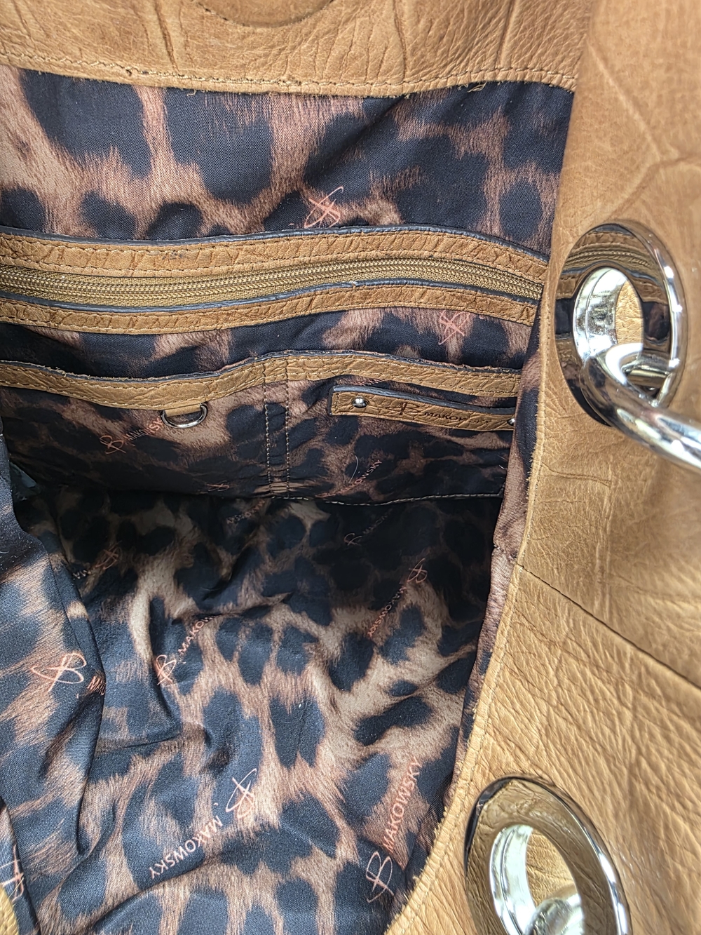 b. makowsky Tan Croc-Embossed Leather Hobo Bag - Picture 6 of 6